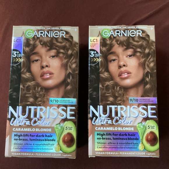 Garnier Nutrisse Ultra Color Caramelo Blonde Bundle LC1 for soft black hair New - Picture 1 of 8